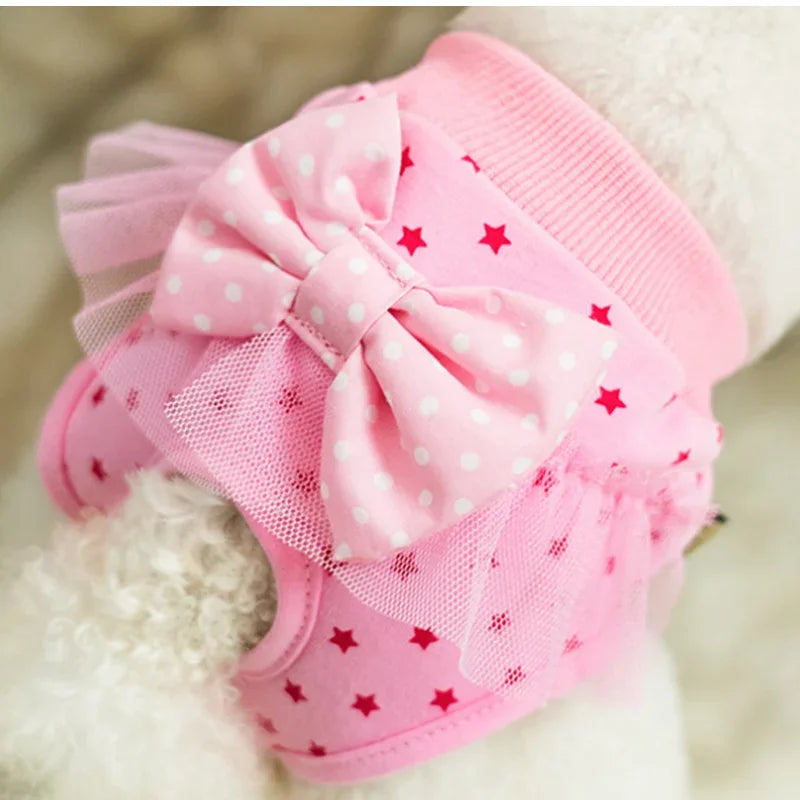 Cotton Washable Dog Panties With Princess Bow For Female Pets