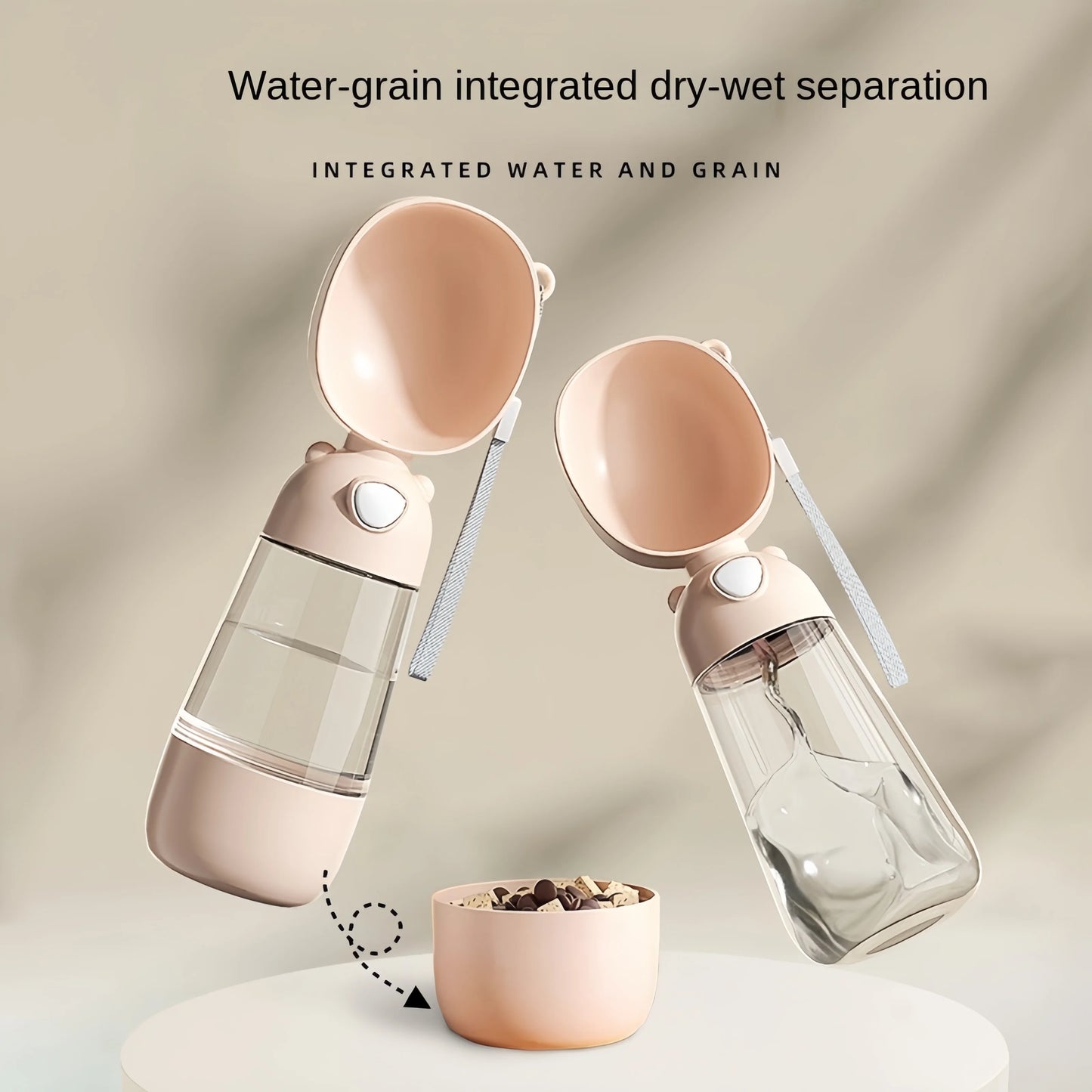 Portable Dog Water Bowl With Food Dispenser For Travel Pets
