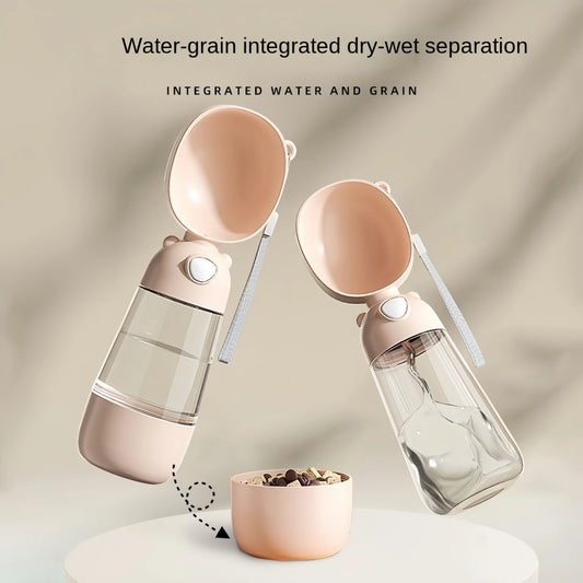 Portable Dog Water Bowl With Food Dispenser For Travel Pets