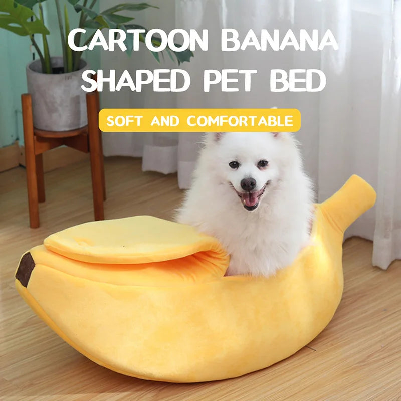 Banana Cat Bed House Cozy Cat Mat Basket Kennel Cushion
