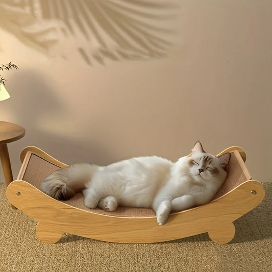 AEHOMECN 2 In 1 Cat Hammock Scratching Post Space Saving Bed