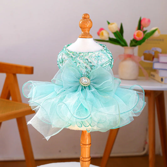NONECN Galaxy Fluffy Gauze Pet Dress for Dogs and Cats