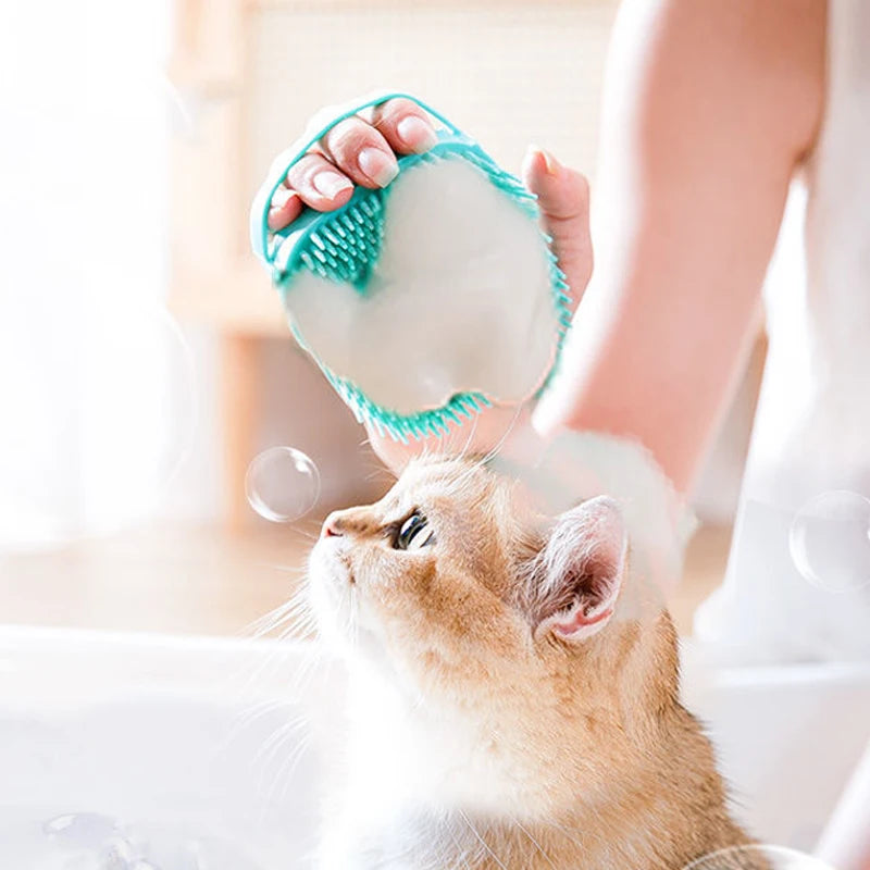 Soft Silicone Bathing Brush For Dog And Cat Grooming