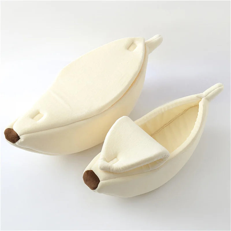 Banana Cat Bed House Cozy Cat Mat Basket Kennel Cushion