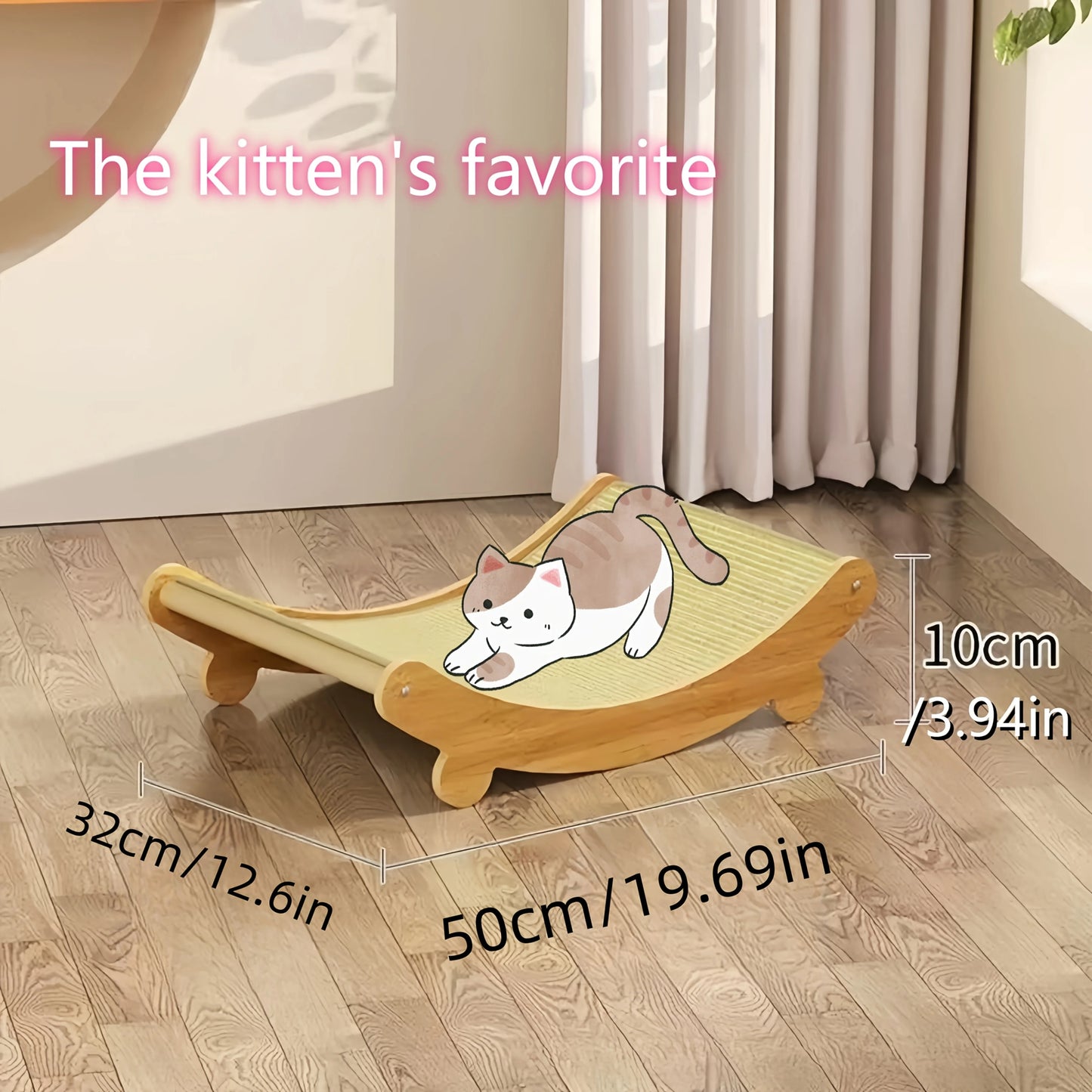 AEHOMECN 2 In 1 Cat Hammock Scratching Post Space Saving Bed