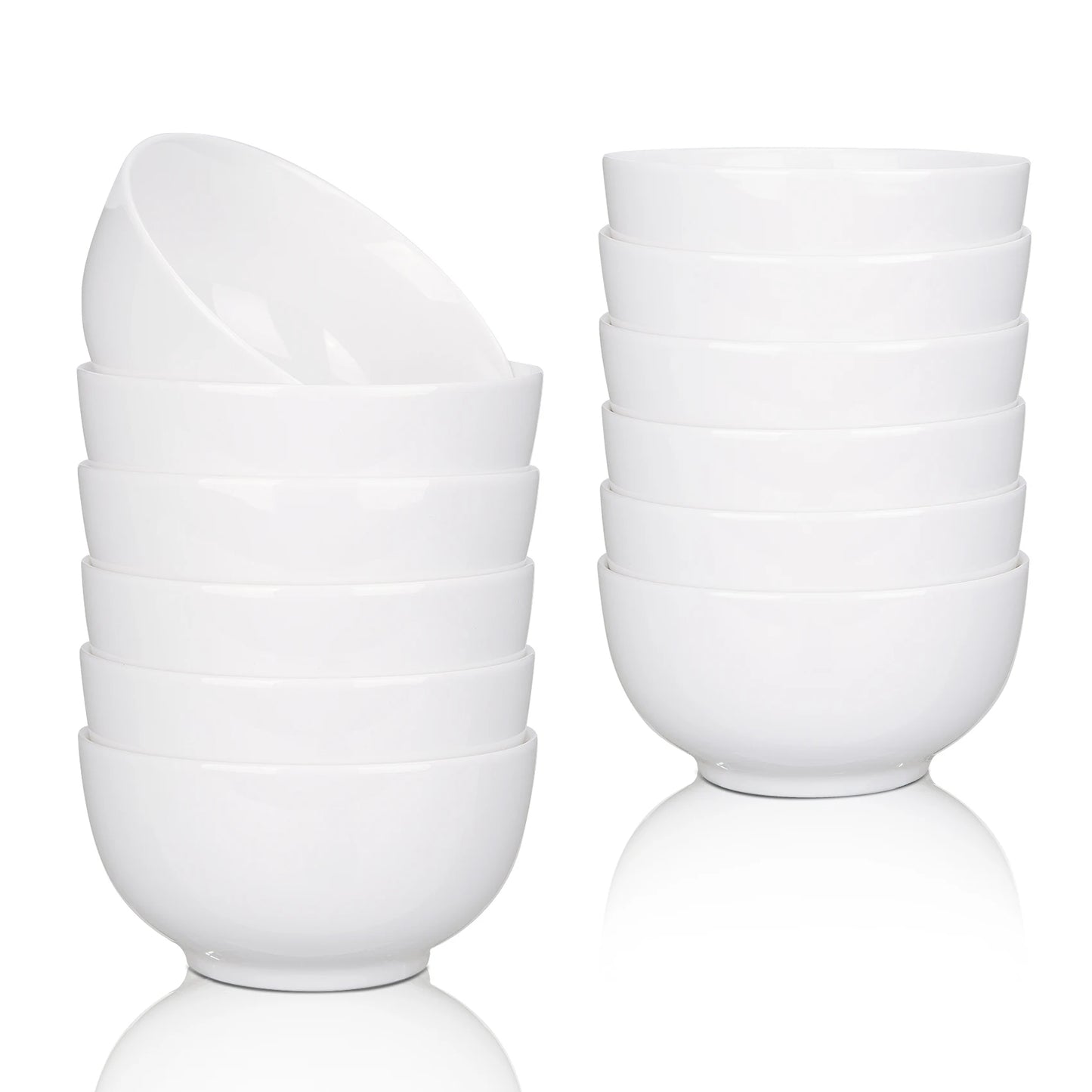 NONEDinnerware Porcelain Bowls Set 8 Pack Microwave And Dishwasher Safe