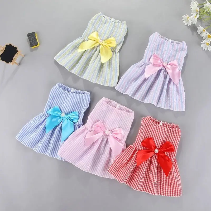 NONECN Flower Princess Dog Dress For Small Dogs Summer Skirt