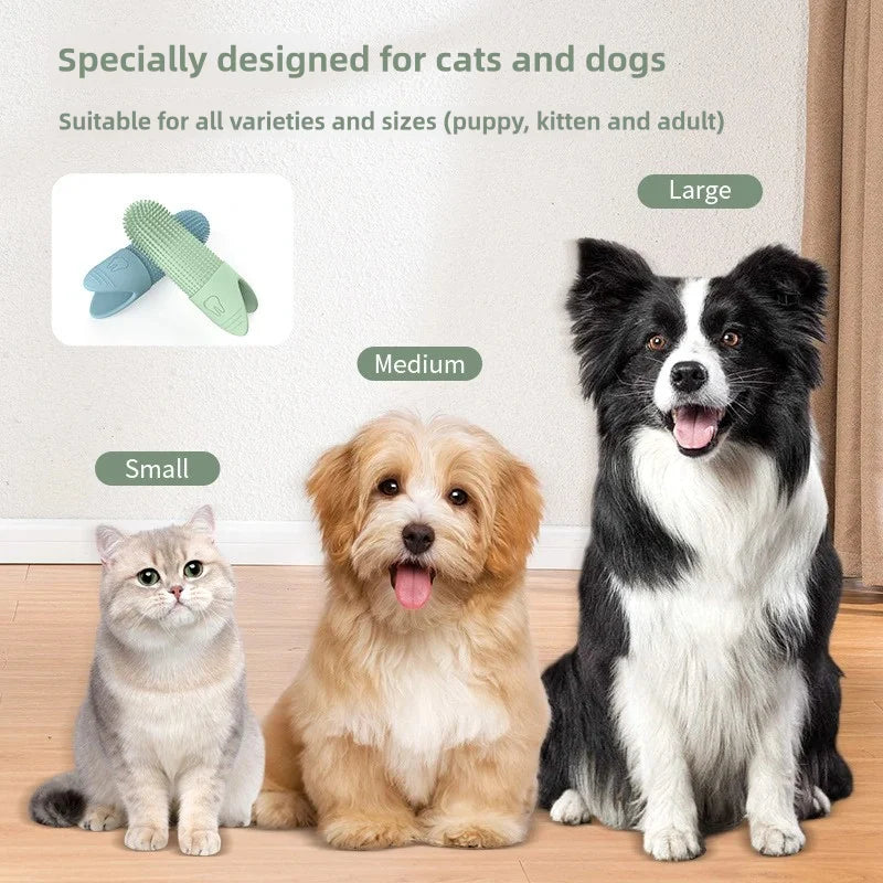 Dog Finger Toothbrush 360 Degree Cleaning Food Grade Silicone