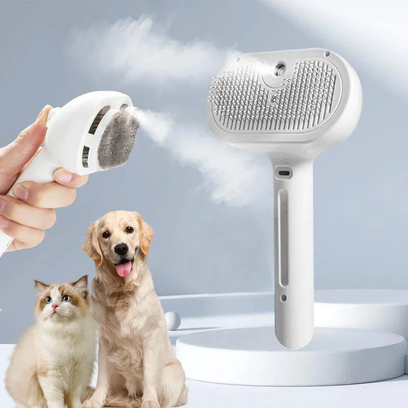 YTYIN Dog Comb With Steam Massage Brush And Spray For Pets