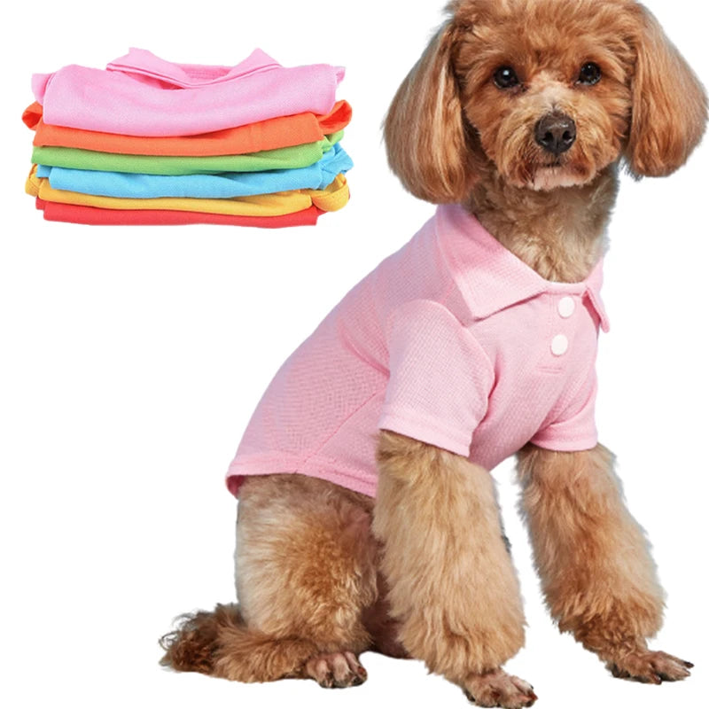 Doggyzstyle Spring Dog Shirts Breathable Polo Collar Vest For Dogs