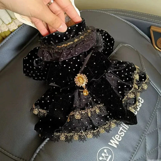 Velvet Dog Dress For Small Breeds Girlish Mascotas Outfit