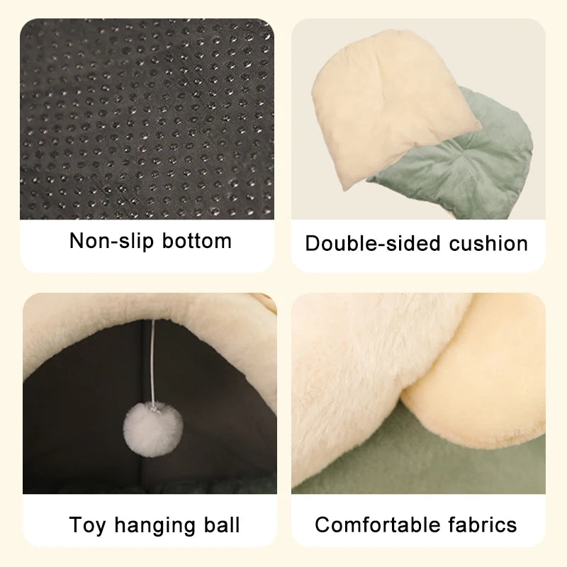 NONECN Deep Sleep Cat Bed Cartoon Pet Bed For Cats