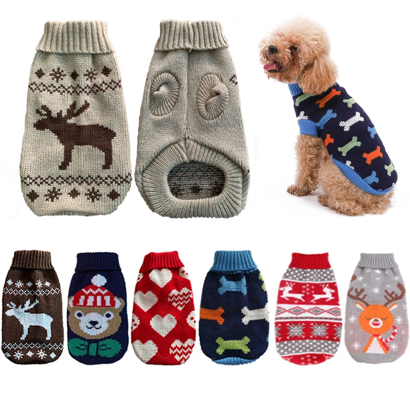 Warm Dog Sweater For Small To Medium Dogs Winter Coat