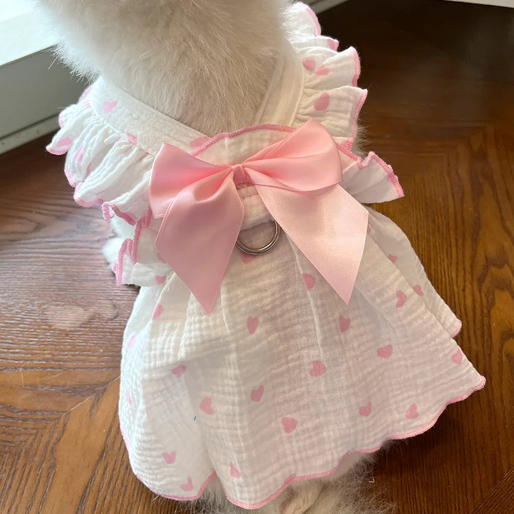 All Cotton Pet Dress For Dogs And Cats, Spring Summer