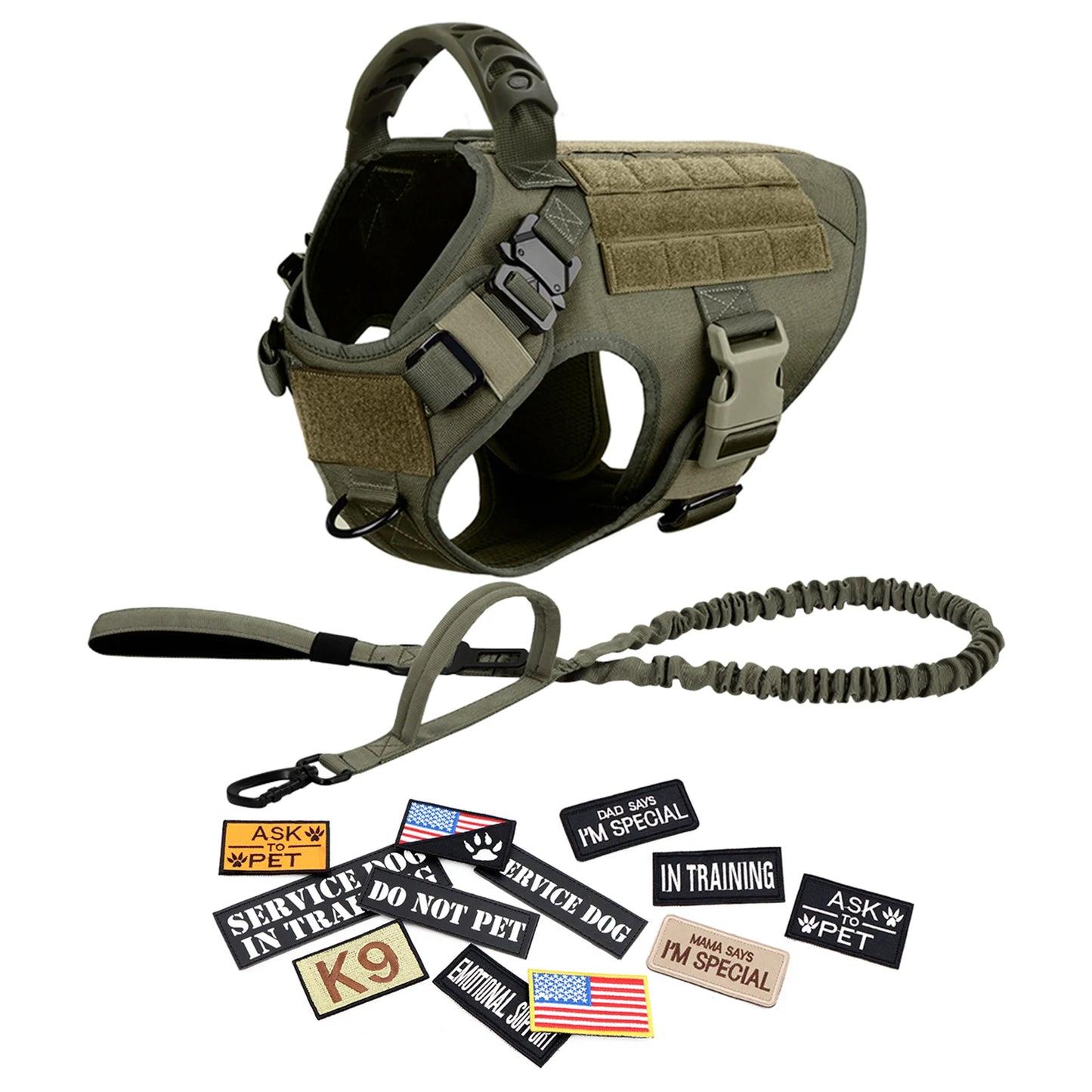 Petravel Military Dog Harness Vest Set For Malinois