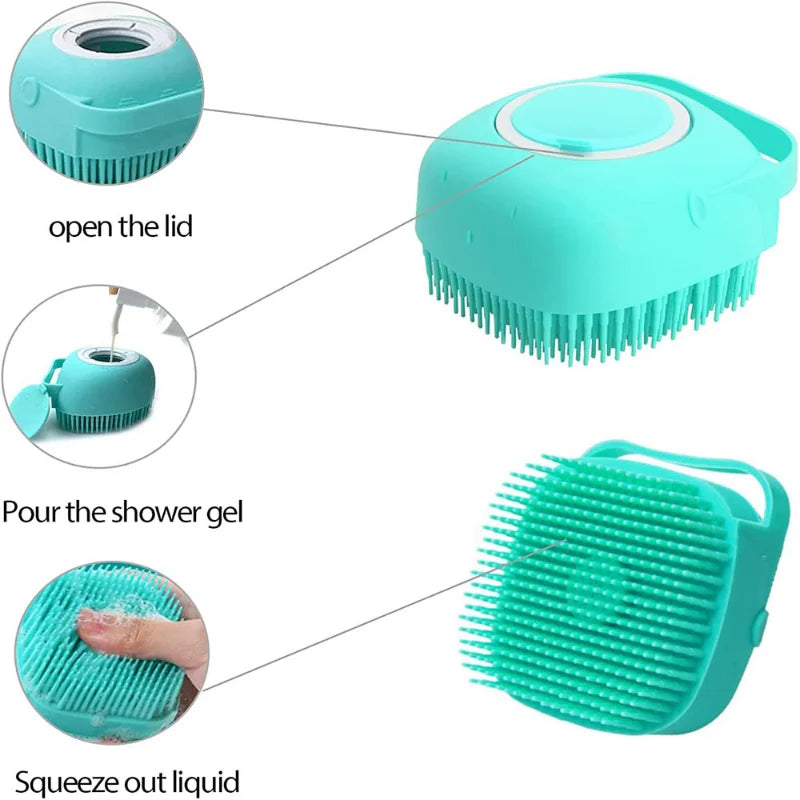 Soft Silicone Bathing Brush For Dog And Cat Grooming