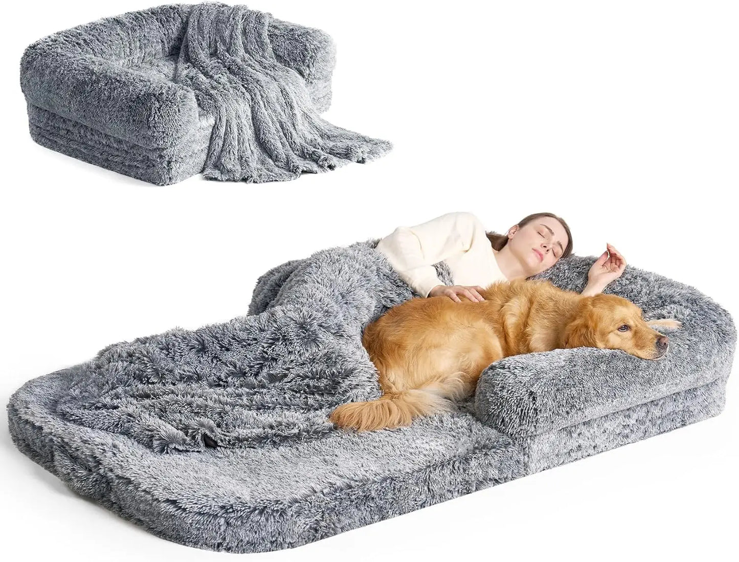 Foldable Orthopedic Memory Foam Bed For Adults And Pets