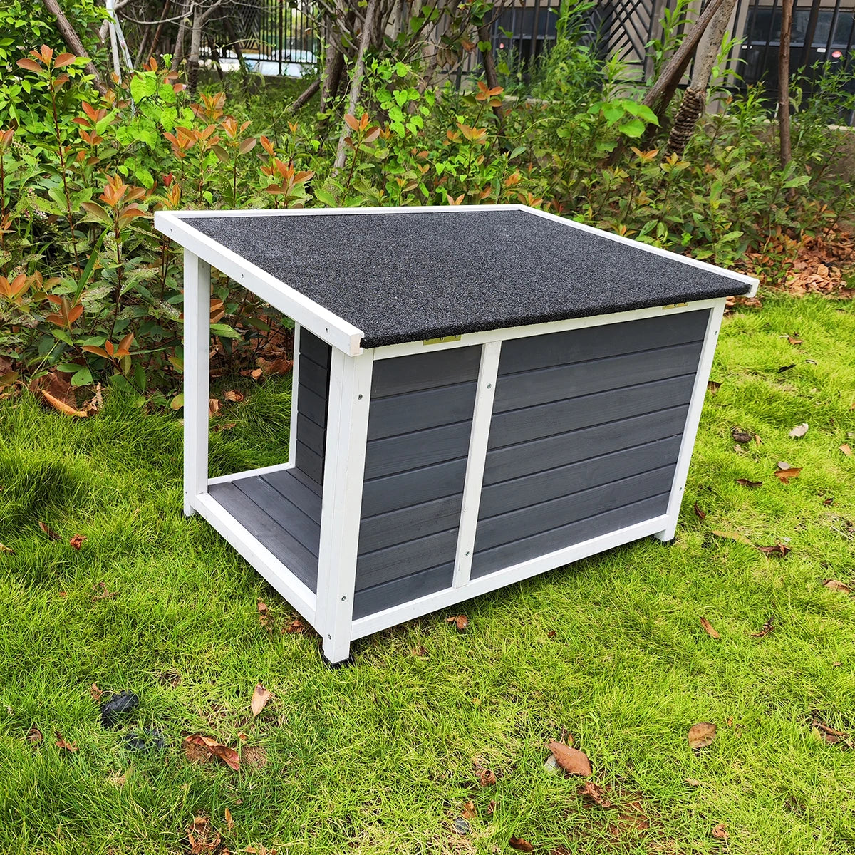 Outdoor Wooden Puppy Kennel With Waterproof Asphalt Roof