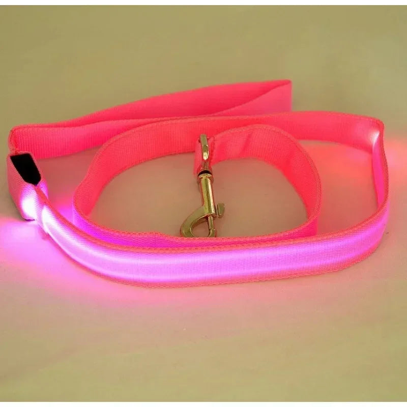 LED Light Up Dog Leash With Flashing Luminous Safety