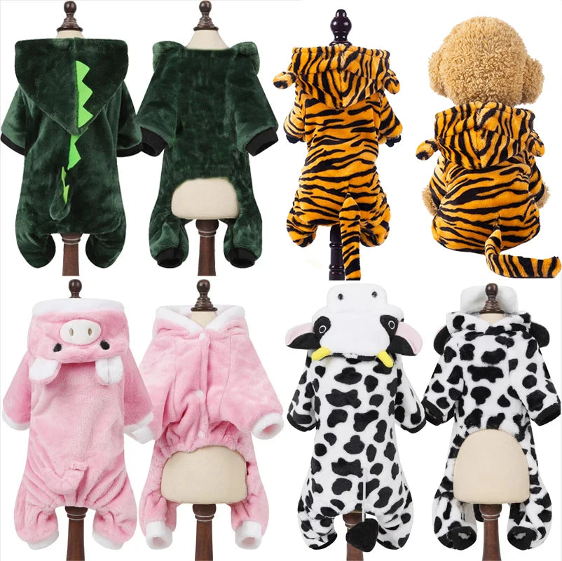 Soft Fleece Dog Hoodies And Jumpsuits For Small Dogs