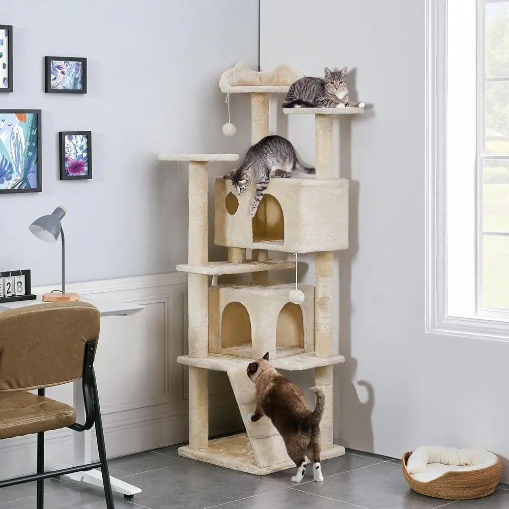 Multi Level Cat Tree With Scratching Post And Condo Perches