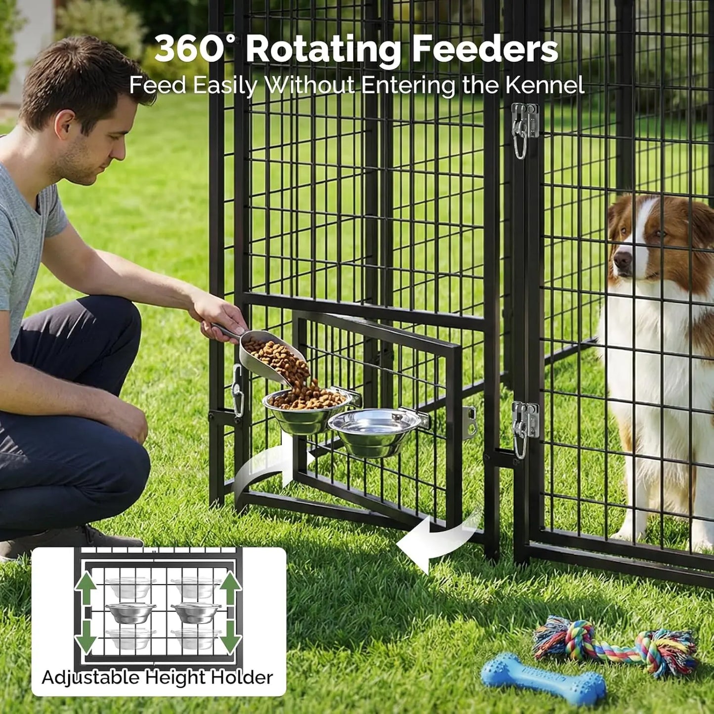 Heavy Duty Outdoor Dog Kennel With Roof Weather Resistant