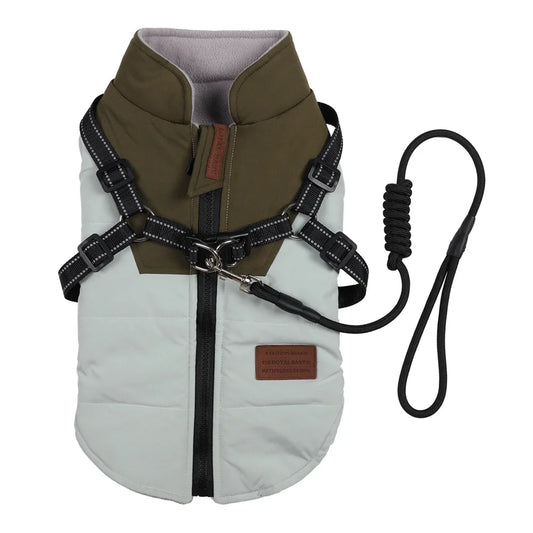Winter Dog Jacket With Harness Waterproof Coat Labrador