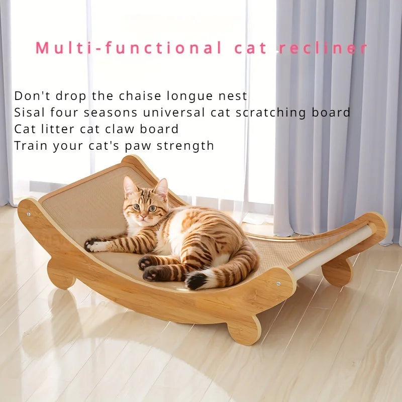 AEHOMECN 2 In 1 Cat Hammock Scratching Post Space Saving Bed