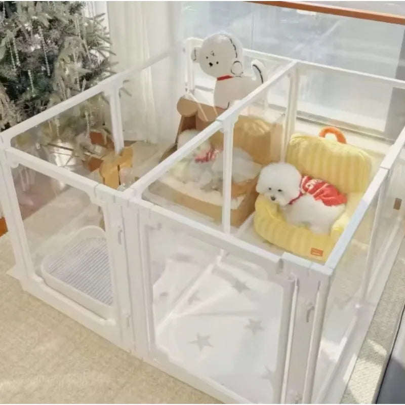 MBVM Transparent Indoor Dog Cage Easy Install Washable Barrier