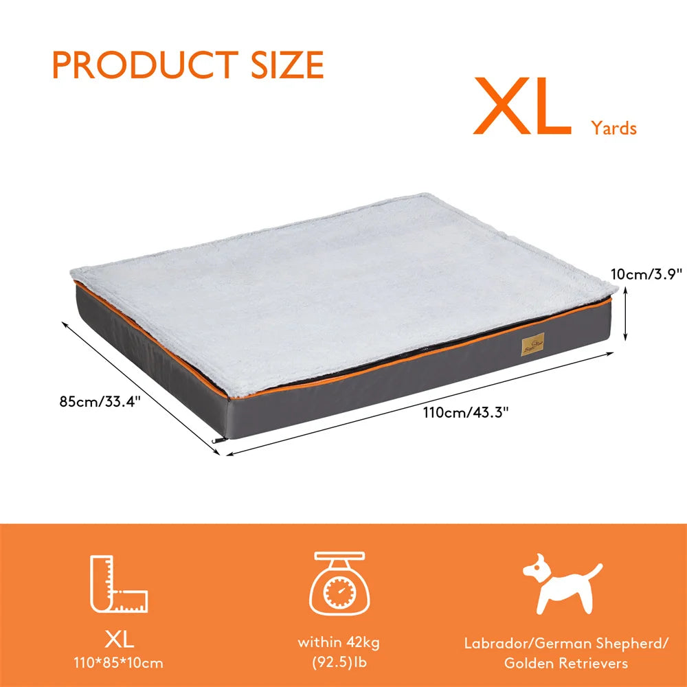 BORWARTCN Orthopedic Memory Foam Dog Bed Waterproof Washable