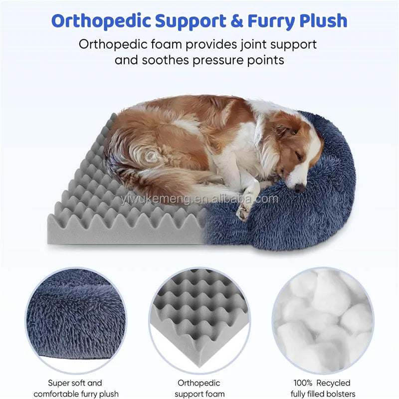 NONECN Thickened Orthopedic Dog Bed With Washable Plush Cover