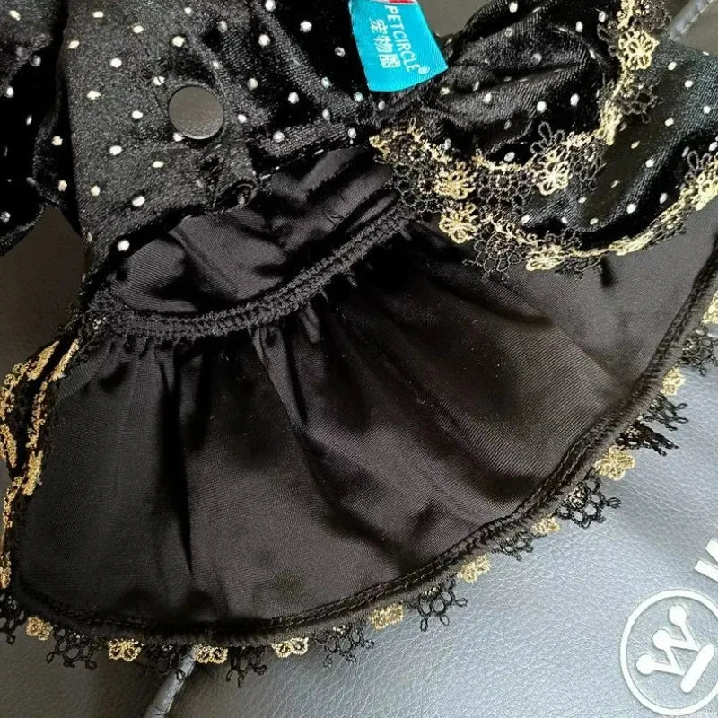 Velvet Dog Dress For Small Breeds Girlish Mascotas Outfit
