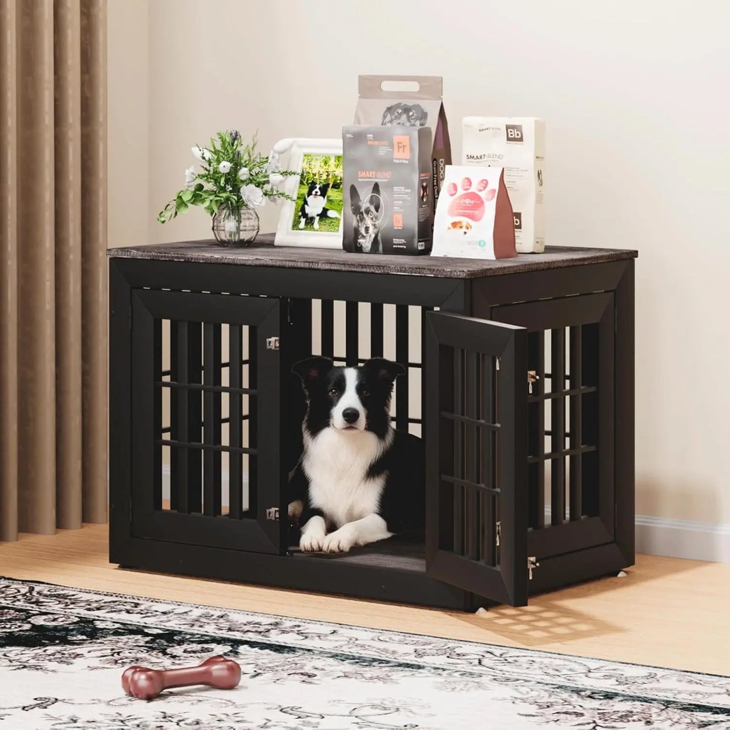 HUANZHUANG Heavy Duty Dog Crate Furniture for Indoor Use