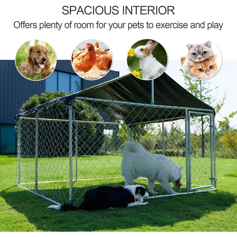 Outdoor Dog Enclosure Heavy Duty Mesh Cage Secure Lock