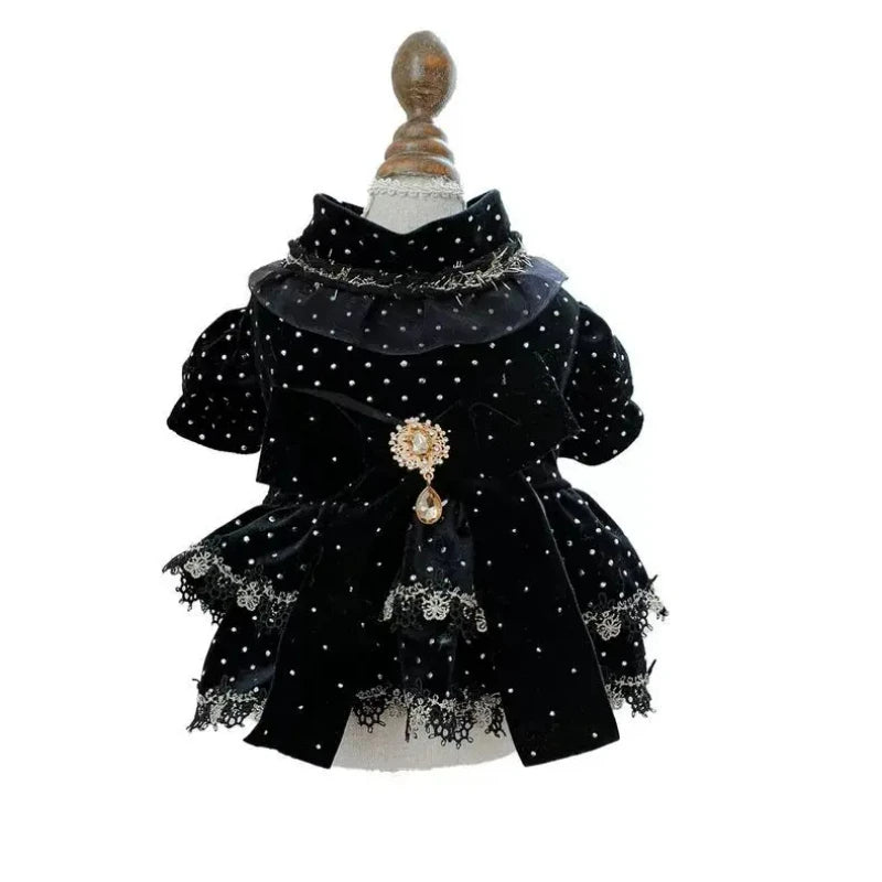Velvet Dog Dress For Small Breeds Girlish Mascotas Outfit