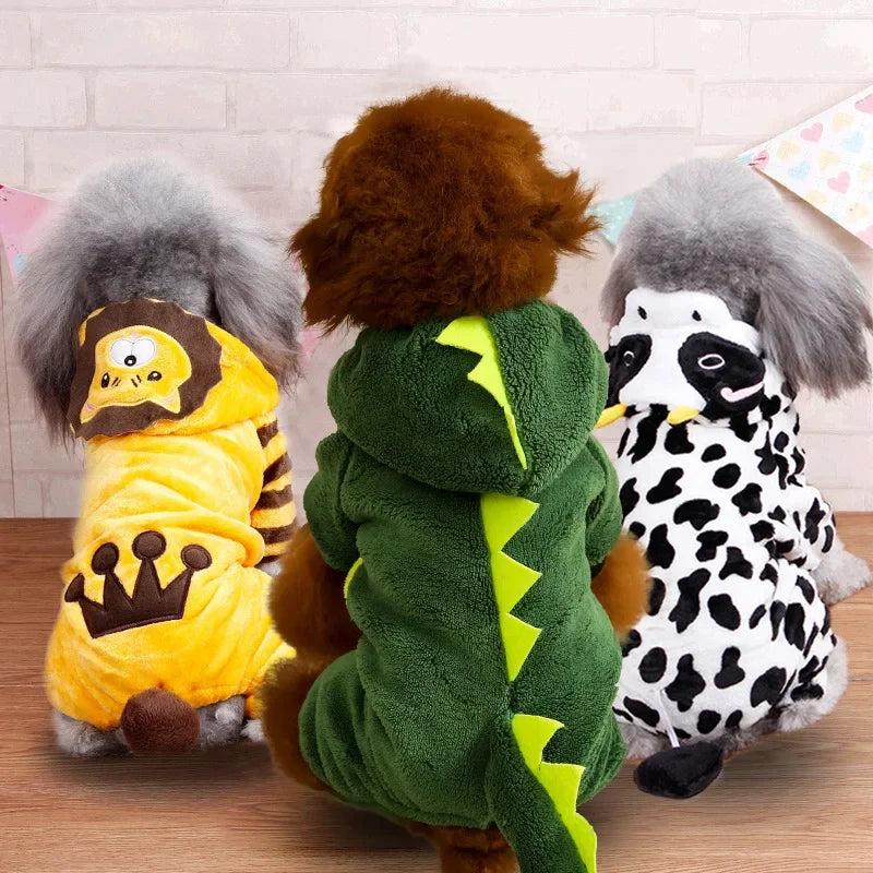 Soft Fleece Dog Hoodies And Jumpsuits For Small Dogs