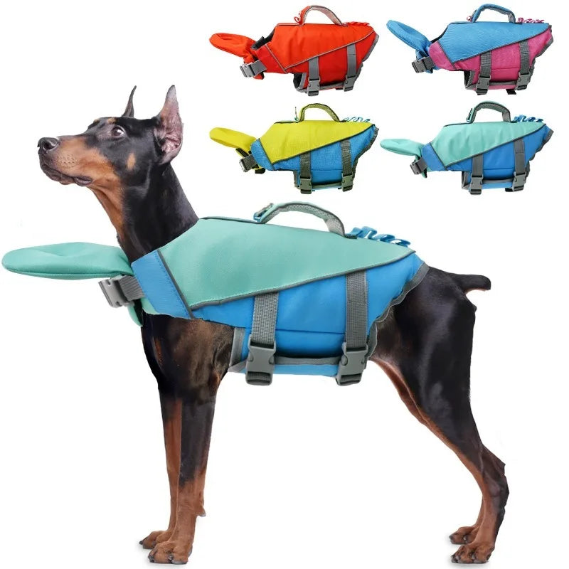 Dog Life Vest For Summer Swimming Safety Lightweight Polyester