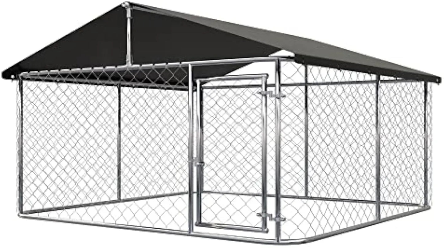 XMSJ Outdoor Heavy-Duty Steel Dog Enclosure with Secure Lock
