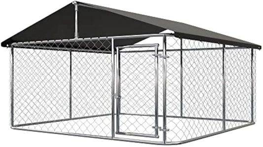 XMSJ Outdoor Heavy-Duty Steel Dog Enclosure with Secure Lock