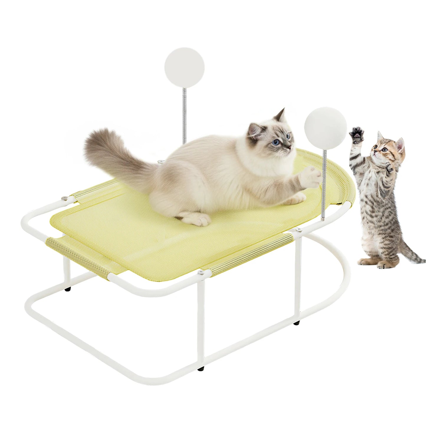 Elevated Cat Bed With Washable Mesh Free Standing Hammock