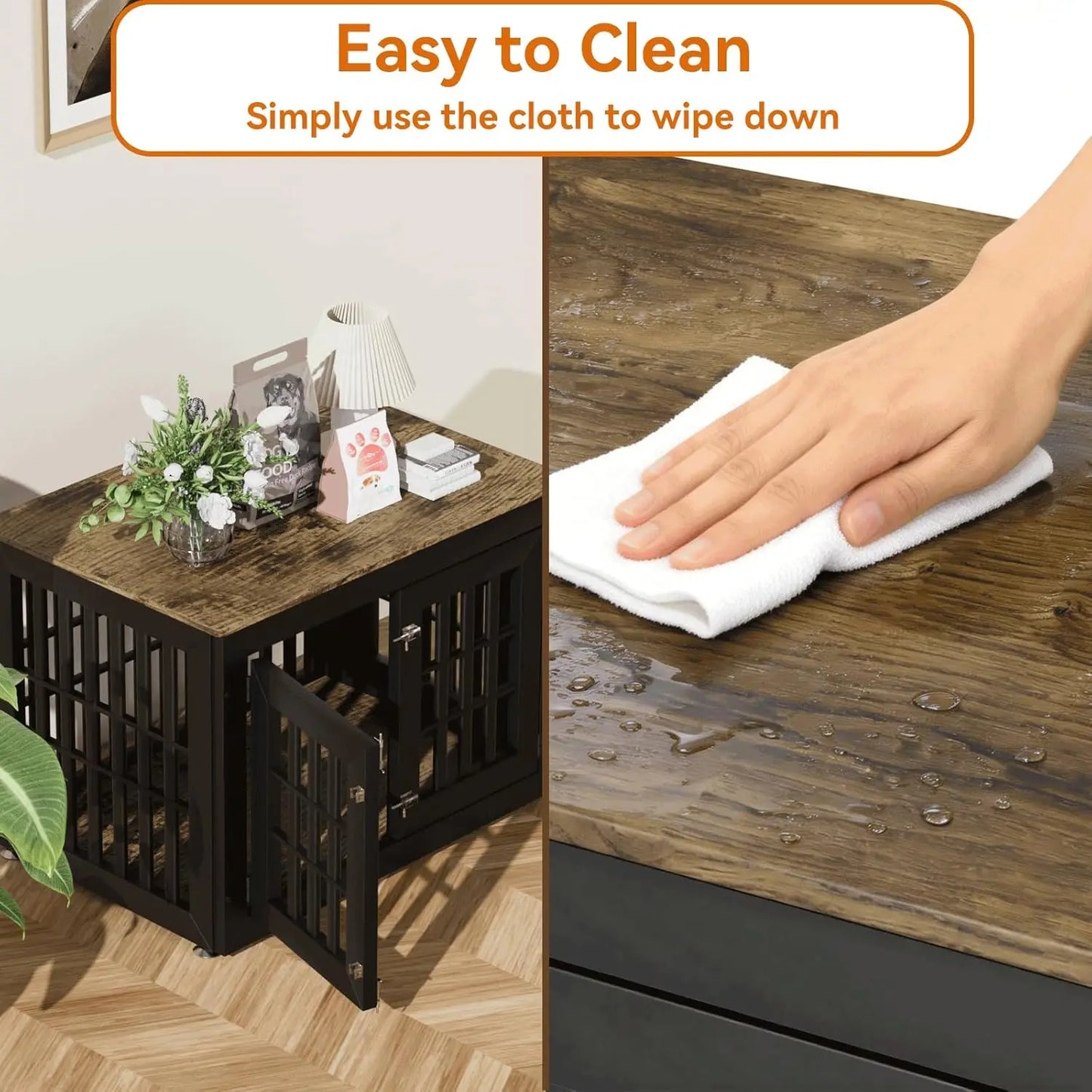 HUANZHUANG Heavy Duty Dog Crate Furniture for Indoor Use