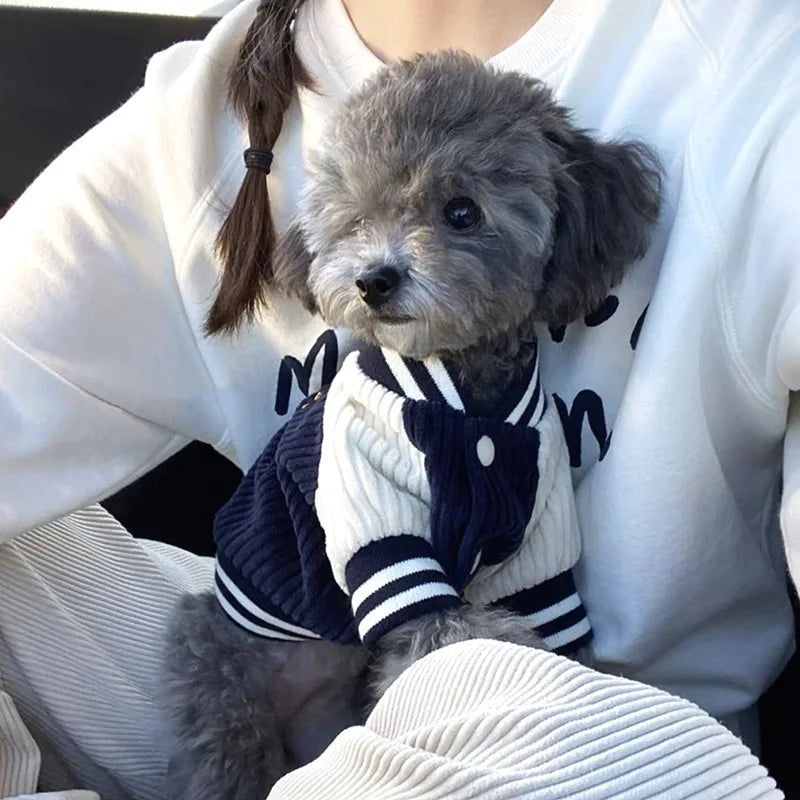 NONECN Cute Embroidered Pet Baseball Jackets For Dogs And Cats