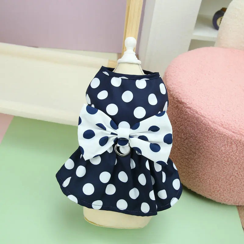 Summer Plaid Pet Dress For Small Dogs And Cats Breathable