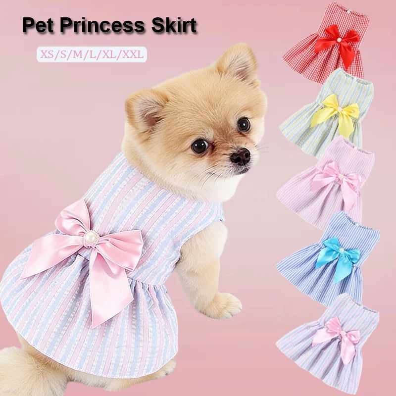NONECN Flower Princess Dog Dress For Small Dogs Summer Skirt