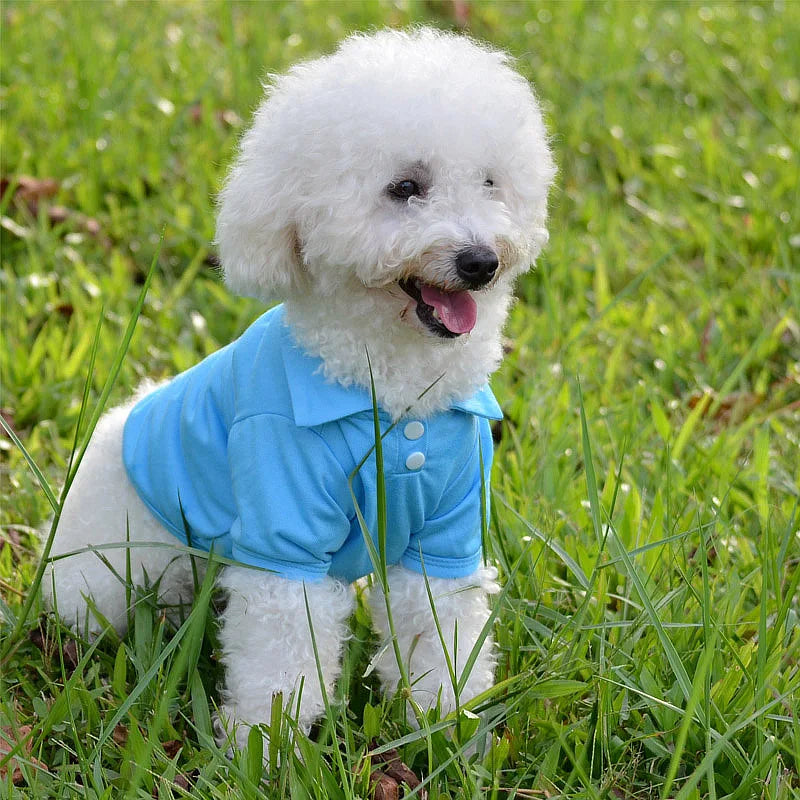 Doggyzstyle Spring Dog Shirts Breathable Polo Collar Vest For Dogs
