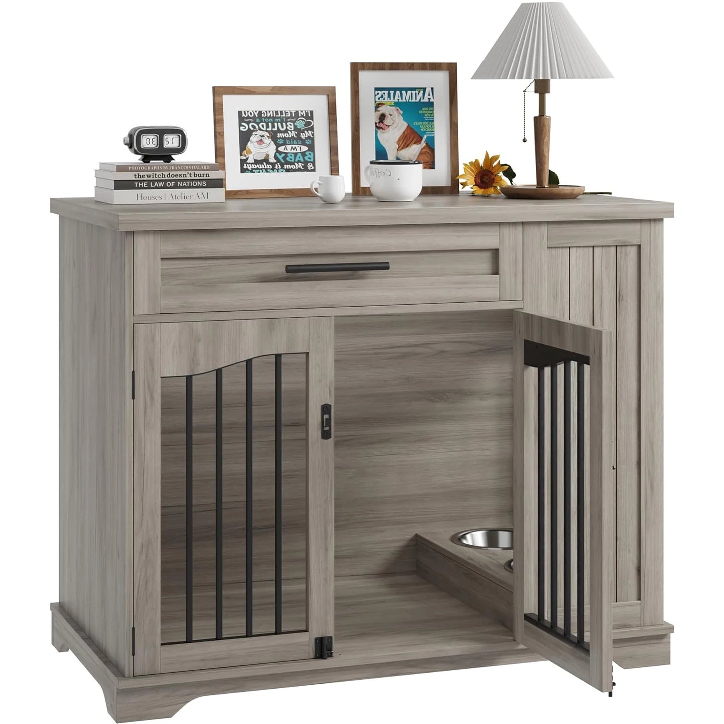 HiMISS Furniture Style Dog Crate Heavy Duty Kennel With Drawer
