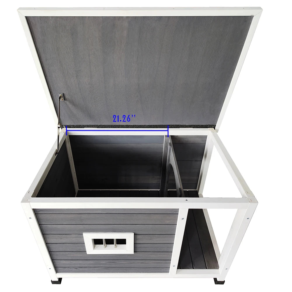 Outdoor Wooden Puppy Kennel With Waterproof Asphalt Roof