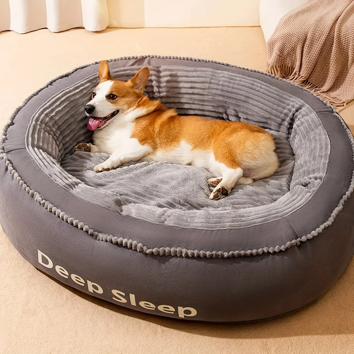 Donut Round Pet Bed For Dogs And Cats Washable Cushion