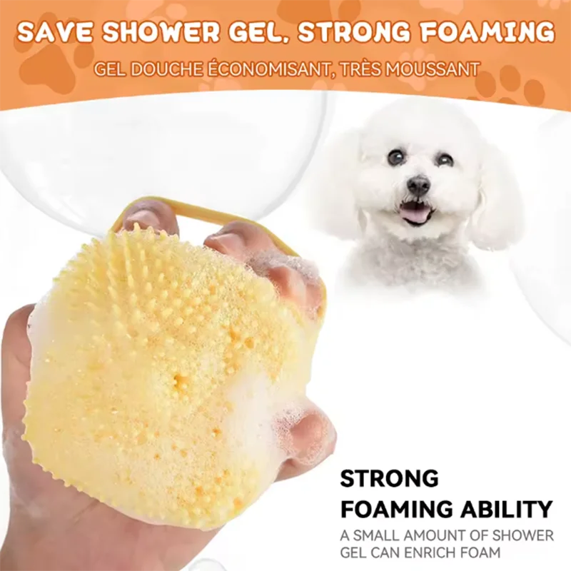 Pet Bath Massage Brush Silicone Soft Grooming Tool For Pets