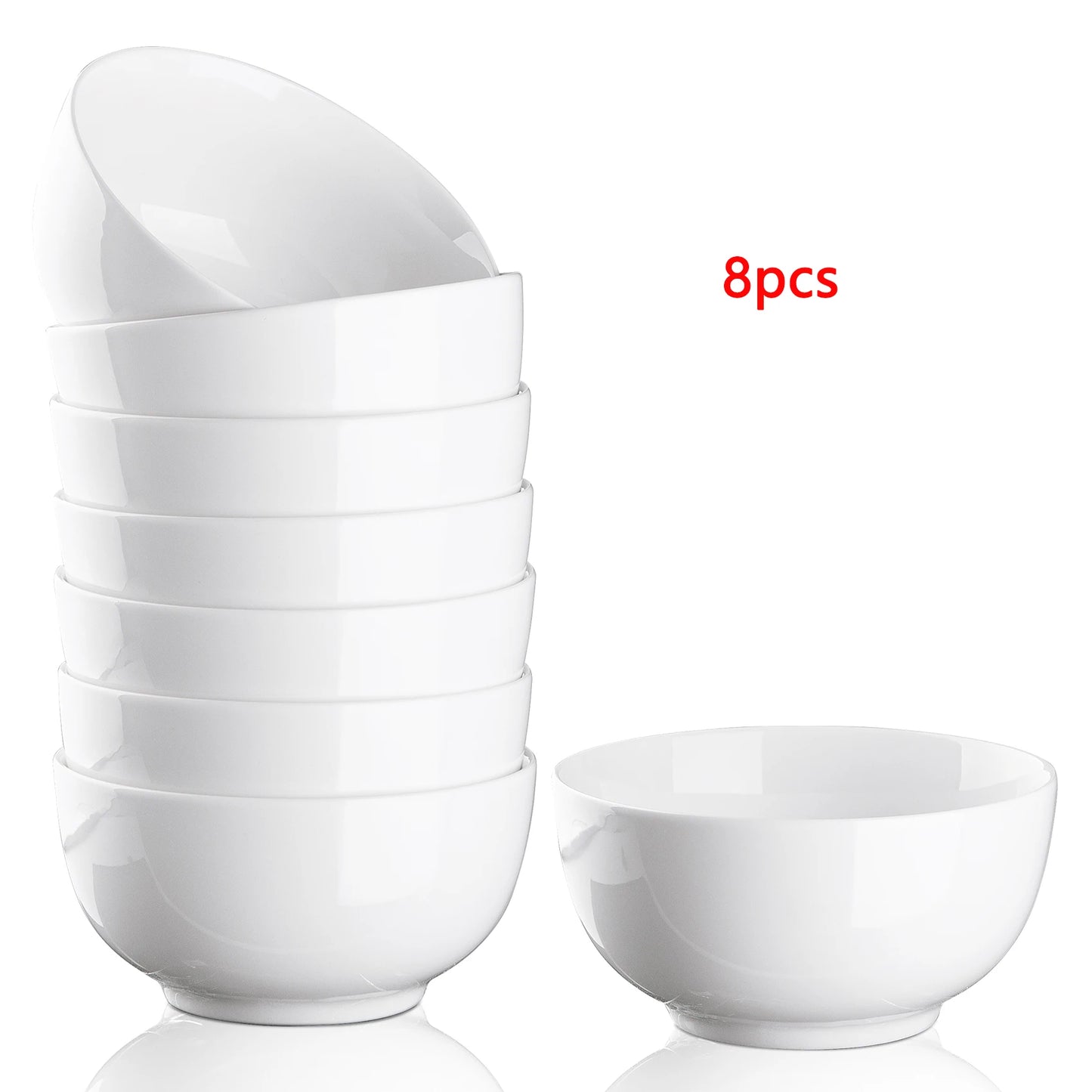 NONEDinnerware Porcelain Bowls Set 8 Pack Microwave And Dishwasher Safe